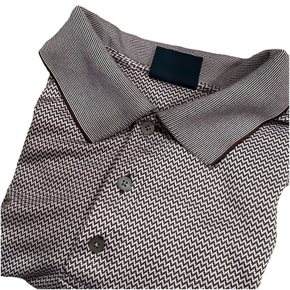 Other - Cleveland Classics Men's Large‎ Purple Polo With Grey Wavy Line Pattern Golf